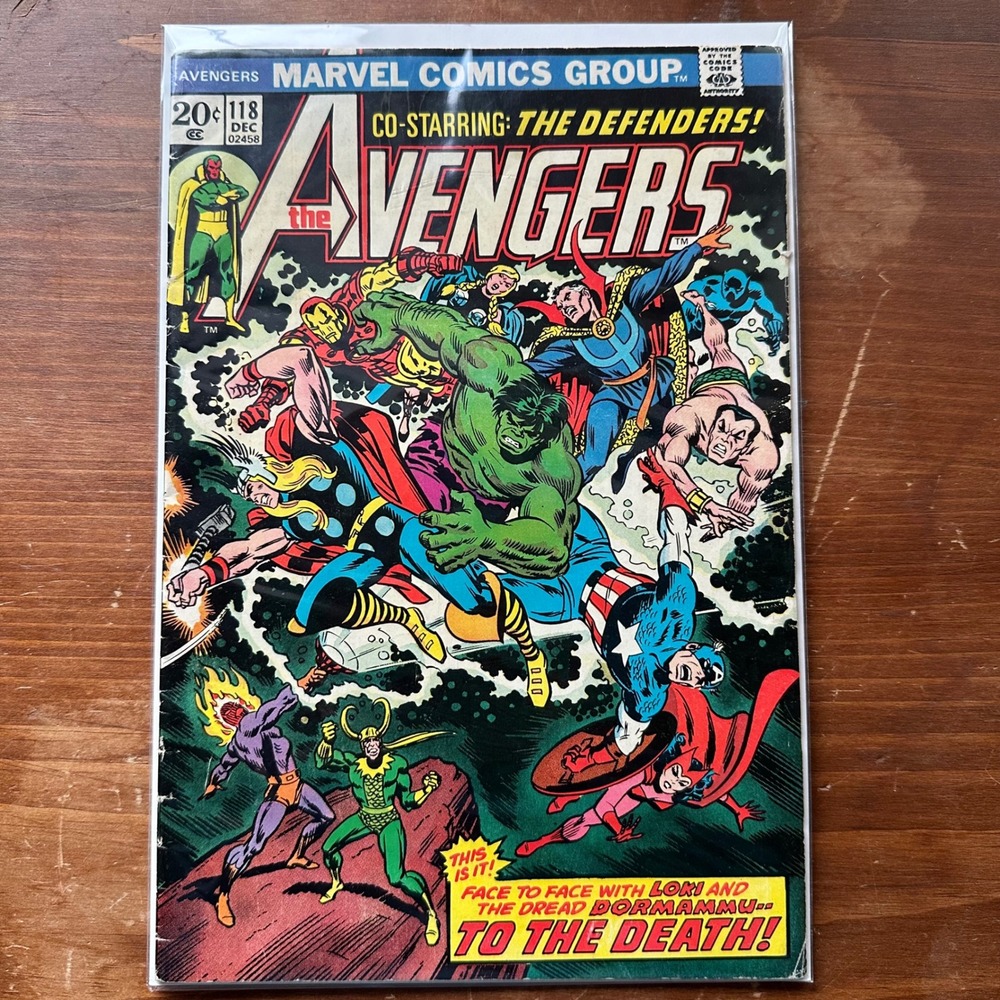 Marvel Avengers #118 Dec 1973 Co-Starring The Defenders Loki Dormammu FN Raw